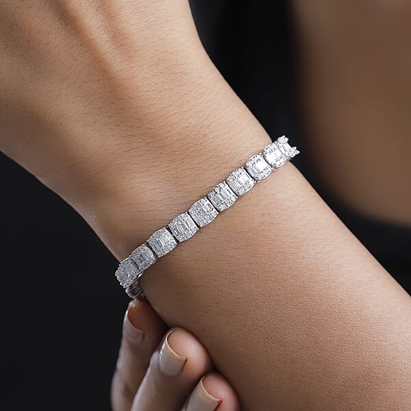 Shop Lc D'Joy Diamond 4.00 Ctw Tennis Bracelet In Rhodium Over Sterling Silver (7.25 In)