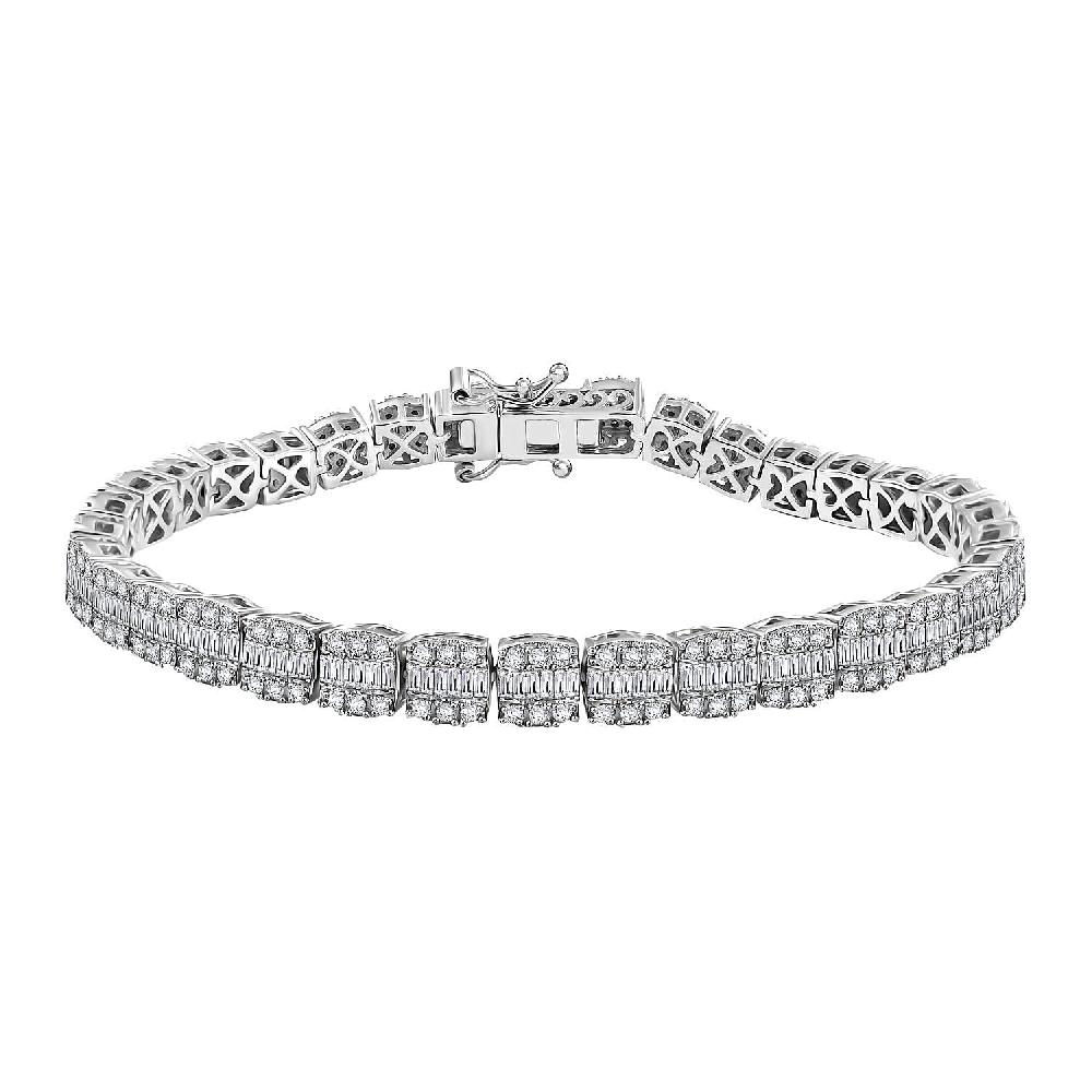 shop lc D'Joy Diamond 4.00 ctw Tennis Bracelet in Rhodium Over Sterling Silver (7.25 In)