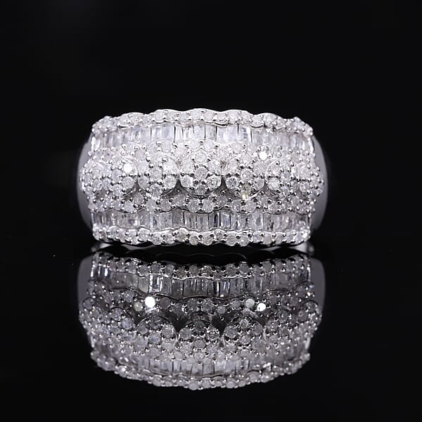 Shop Lc D'Joy Diamond Ring In Platinum Over Sterling Silver 1.00 Ctw
