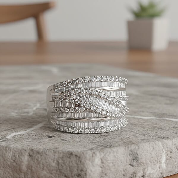 Shop Lc D'Joy Diamond Ring In Rhodium Over Sterling Silver 1.00 Ctw