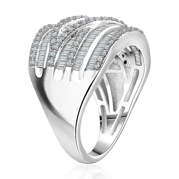 Shop Lc D'Joy Diamond Ring In Rhodium Over Sterling Silver 1.00 Ctw