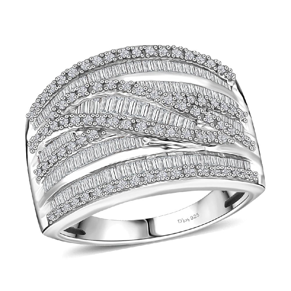 shop lc D'Joy Diamond Ring in Rhodium Over Sterling Silver 1.00 ctw