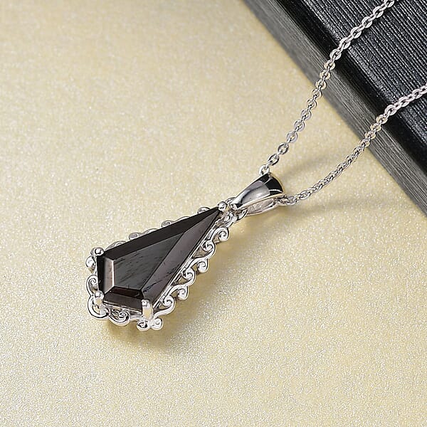 Shop Lc D'Joy Elite Shungite 1.85 Ctw Pendant Necklace (20 Inches) In Rhodium Over Sterling Silver