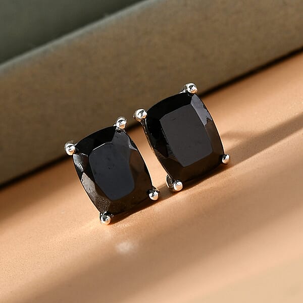 Shop Lc D'Joy Elite Shungite 2.30 Ctw Solitaire Stud Earrings In Platinum Over Sterling Silver