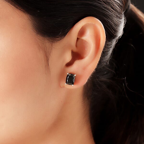 Shop Lc D'Joy Elite Shungite 2.30 Ctw Solitaire Stud Earrings In Platinum Over Sterling Silver