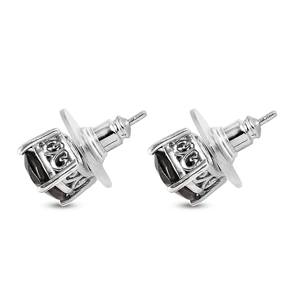 Shop Lc D'Joy Elite Shungite 2.30 Ctw Solitaire Stud Earrings In Platinum Over Sterling Silver