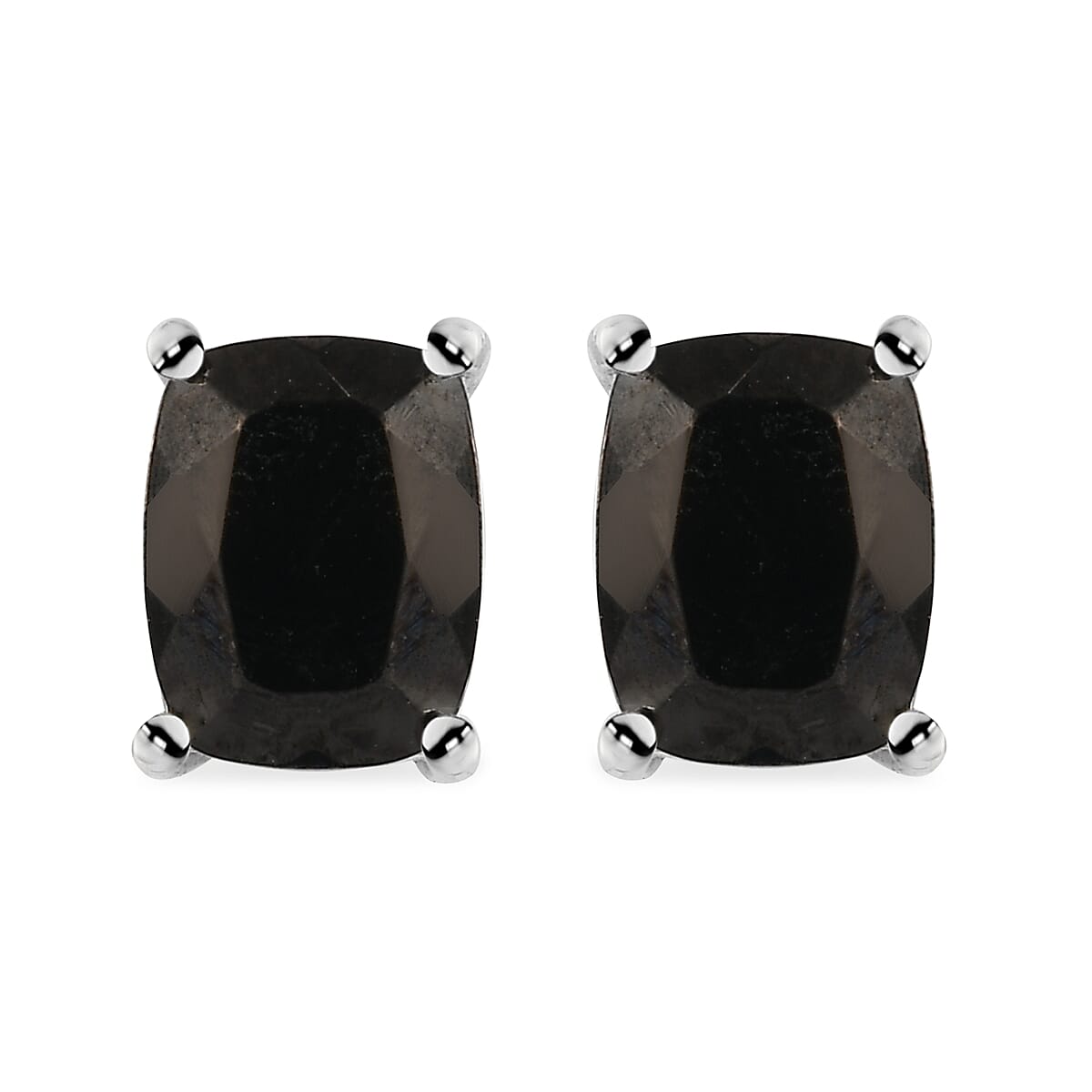 shop lc D'Joy Elite Shungite 2.30 ctw Solitaire Stud Earrings in Platinum Over Sterling Silver