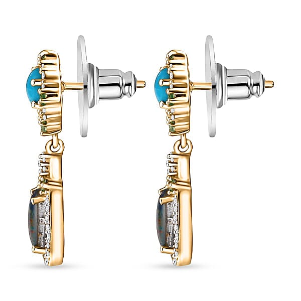 Shop Lc D'Joy Elysian Opal (Triplet) And Multi Gemstone 3.50 Ctw Celestial Night Sky Earrings In 18K Vermeil Yellow Gold Over Sterling Silver