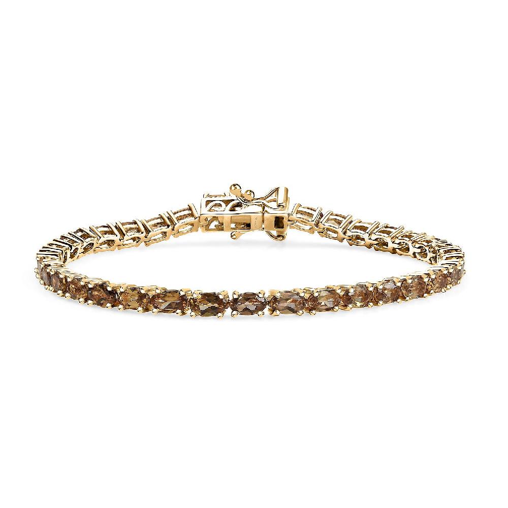 shop lc D'Joy Golden Turkizite 8.60 ctw Bracelet in 18K Vermeil Yellow Gold Over Sterling Silver (7.25 In)