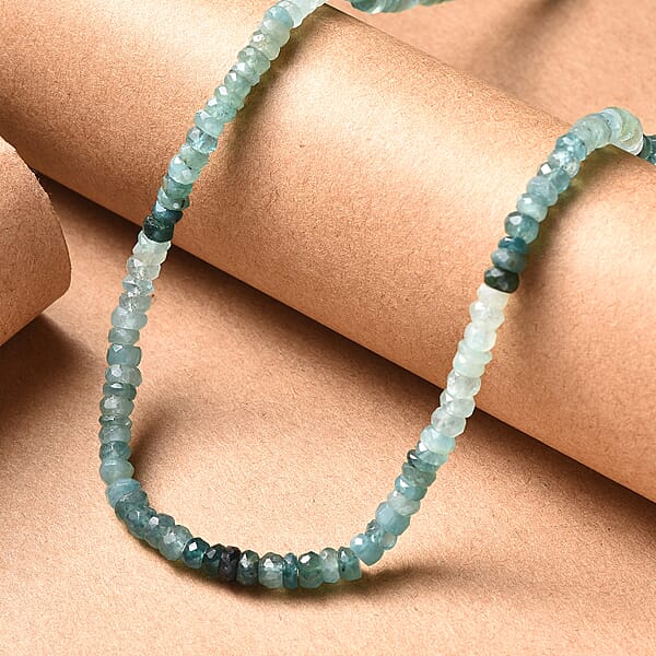 Shop Lc D'Joy Grandidierite 72.00 Ctw Beaded Necklace In Rhodium Over Sterling Silver 18 Inches