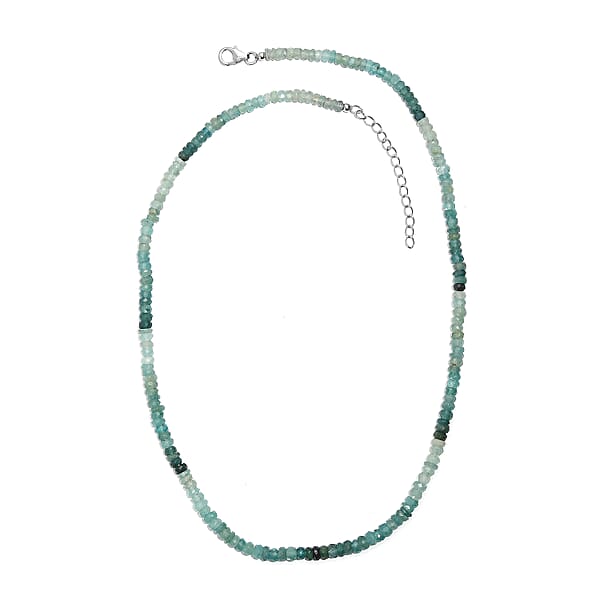 Shop Lc D'Joy Grandidierite 72.00 Ctw Beaded Necklace In Rhodium Over Sterling Silver 18 Inches