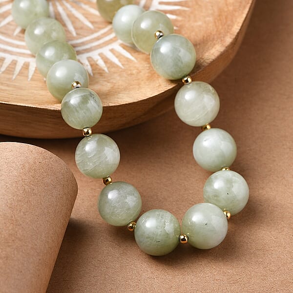 Shop Lc D'Joy Green Kyanite Necklace 18 Inches In 18K Vermeil Yellow Gold Over Sterling Silver