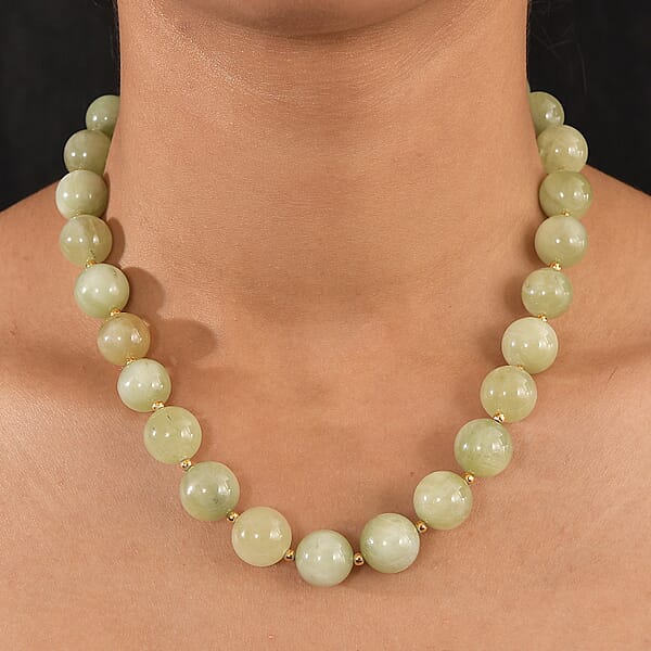 Shop Lc D'Joy Green Kyanite Necklace 18 Inches In 18K Vermeil Yellow Gold Over Sterling Silver