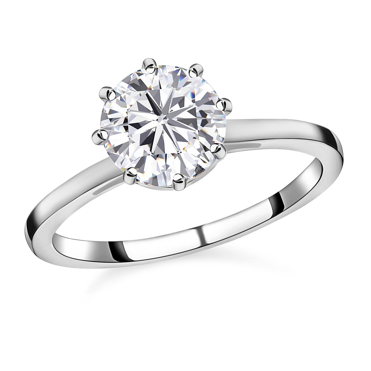 shop lc D'Joy Heart and Arrow Cut Moissanite 2.35 ctw Ring in Platinum Over Sterling Silver (Del. in 5-7 Days)