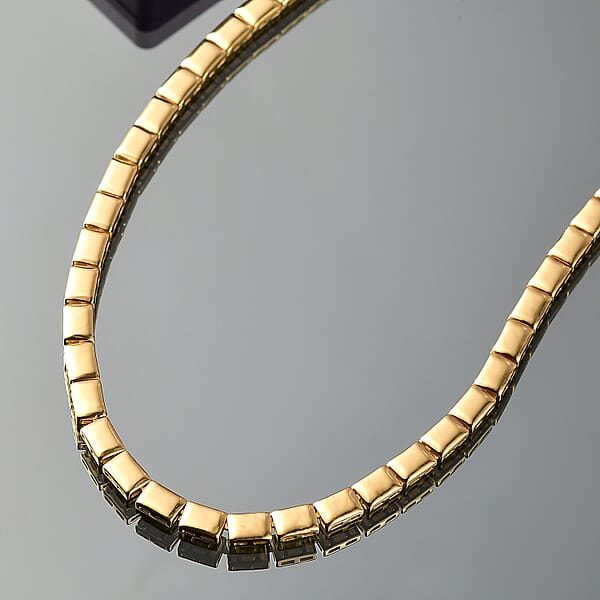 Shop Lc D'Joy In 18K Vermeil Yellow Gold Over Sterling Silver Bar Link Necklace 18 Inches 28.63 Grams