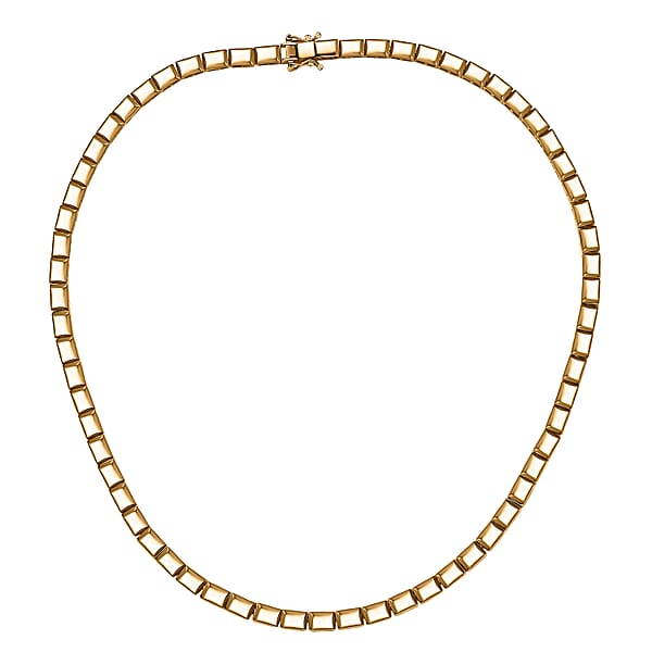 Shop Lc D'Joy In 18K Vermeil Yellow Gold Over Sterling Silver Bar Link Necklace 18 Inches 28.63 Grams