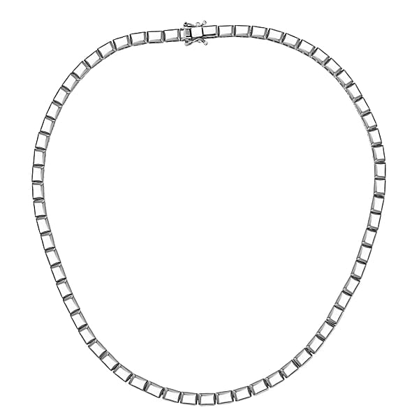 Shop Lc D'Joy In Rhodium Over Sterling Silver Bar Link Necklace 18 Inches 28.90 Grams
