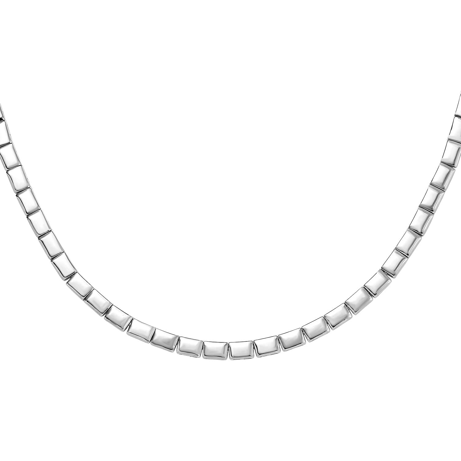 shop lc D'Joy in Rhodium Over Sterling Silver Bar Link Necklace 18 Inches 28.90 Grams