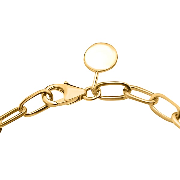 Shop Lc D'Joy Intial B Paper Clip Bracelet Vermeil Yellow Gold Over Sterling Silver Bracelet Intial Bracelet White Enamel Coin Bracelet (7.25 In) 5.90 Grams