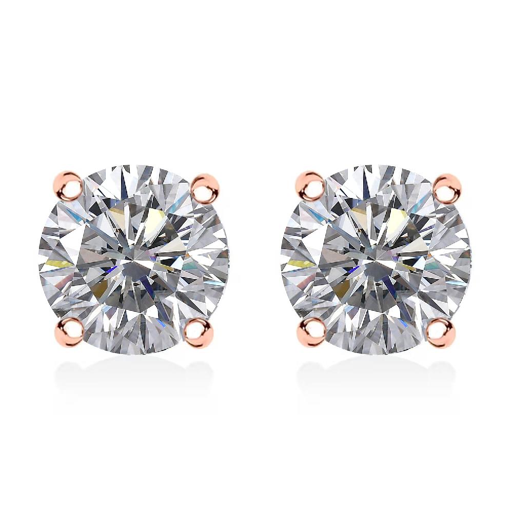 shop lc D'Joy J Francis Embellished with Zirconia by Swarovski 3.0 ctw Stud Earrings in 18K RG Over Sterling Silver