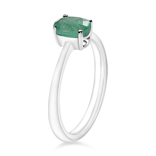 Shop Lc D'Joy Kagem Zambian Emerald 0.70 Ctw Ring In Platinum Over Sterling Silver (Del. In 10-12 Days)