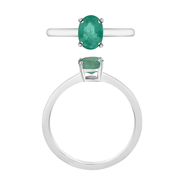 Shop Lc D'Joy Kagem Zambian Emerald 0.70 Ctw Ring In Platinum Over Sterling Silver (Del. In 10-12 Days)