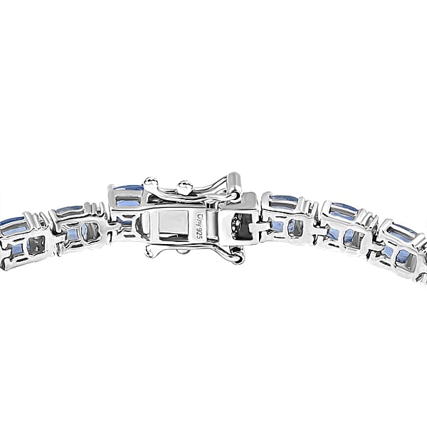 Shop Lc D'Joy Kashmir Kyanite And White Zircon 13.75 Ctw Royal Radiance Tennis Bracelet In Rhodium Over Sterling Silver (7.25 In)