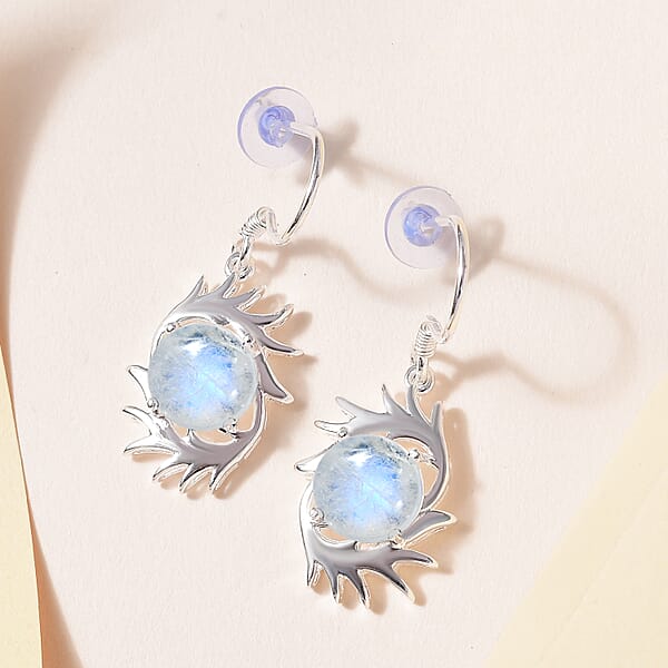 Shop Lc D'Joy Kuisa Rainbow Moonstone 6.75 Ctw Earrings In Sterling Silver