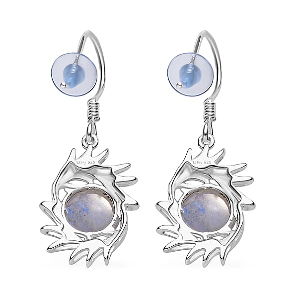 Shop Lc D'Joy Kuisa Rainbow Moonstone 6.75 Ctw Earrings In Sterling Silver