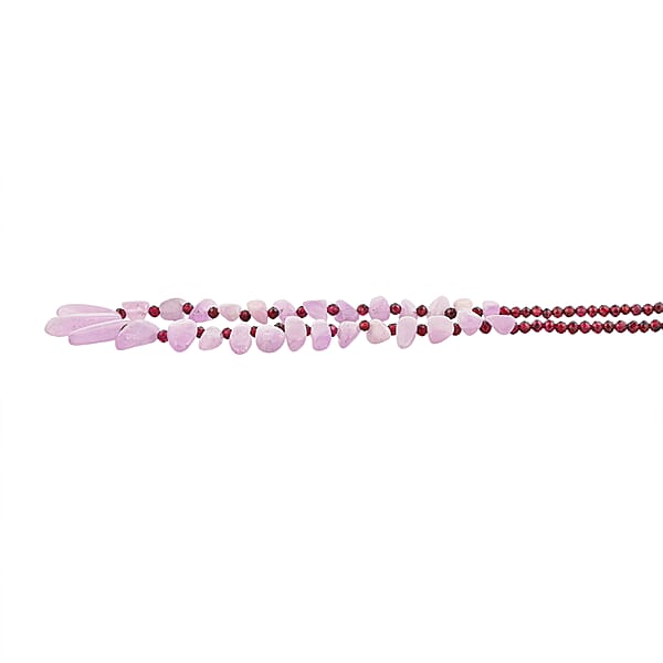 Shop Lc D'Joy Kunzite Orissa Rhodolite Garnet Necklace In Rhodium Over Sterling Silver 123.00 Ctw (18 Inches)