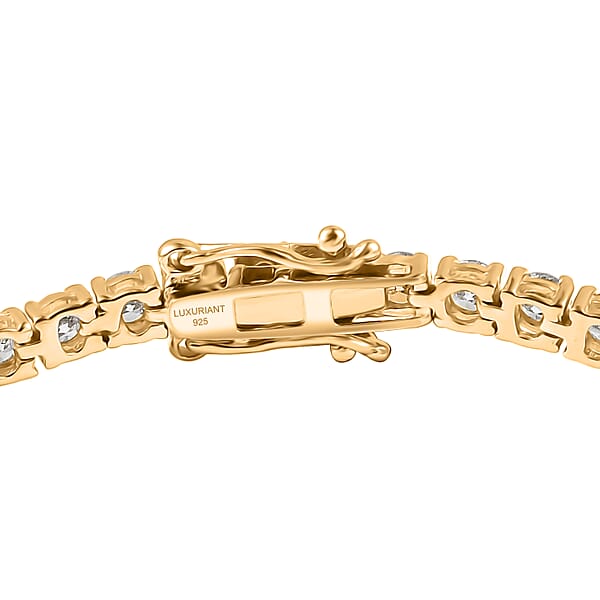 Shop Lc D'Joy Lab Grown Diamond 4.00 Ctw Iconic Tennis Bracelet In 18K Vermeil Yellow Gold Over Sterling Silver (7.25 In)