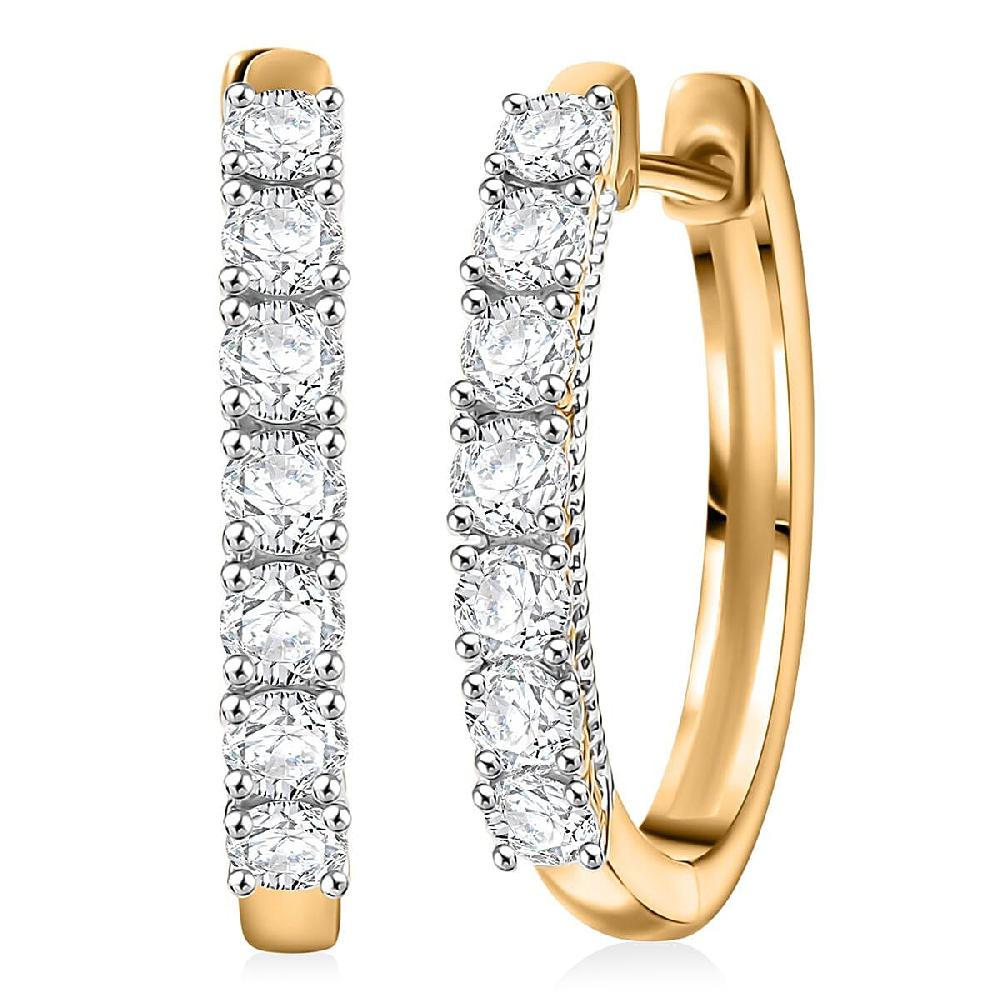 shop lc D'Joy Lab Grown Diamond I1 1.00 ctw Classic Hoop Earrings in 18K Vermeil Yellow Gold Over Sterling Silver