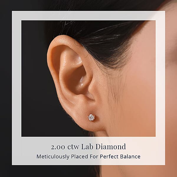 Shop Lc D'Joy Lab Grown Diamond I2 0.20 Ctw Earrings In 18K Vermeil Rose Gold Over Sterling Silver