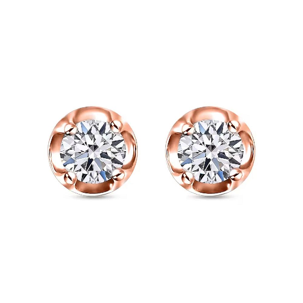 shop lc D'Joy Lab Grown Diamond I2 0.20 ctw Earrings in 18K Vermeil Rose Gold Over Sterling Silver