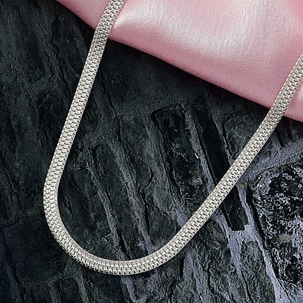 Shop Lc D'Joy Layering Box Chain Necklace In Sterling Silver 18 Grams 20 Inches
