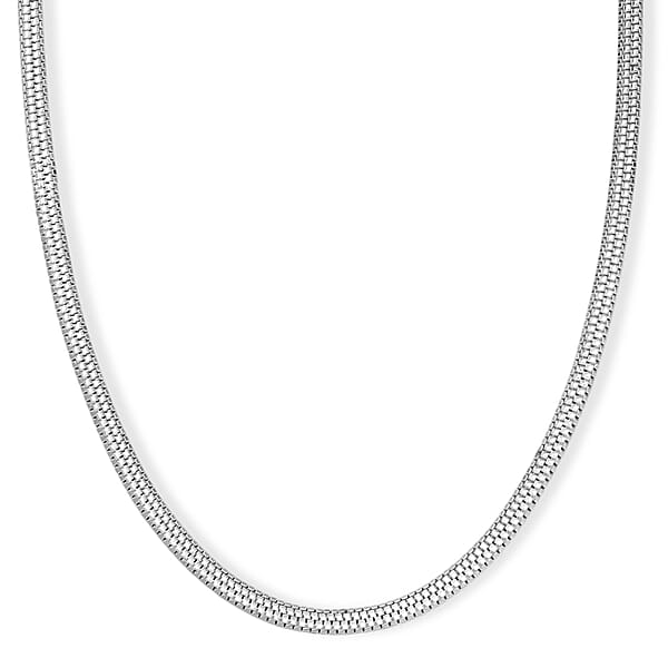 Shop Lc D'Joy Layering Box Chain Necklace In Sterling Silver 18 Grams 20 Inches