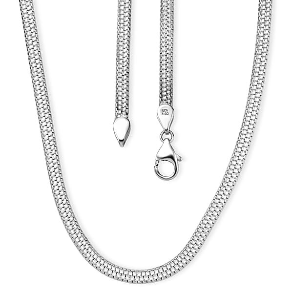 Shop Lc D'Joy Layering Box Chain Necklace In Sterling Silver 18 Grams 20 Inches