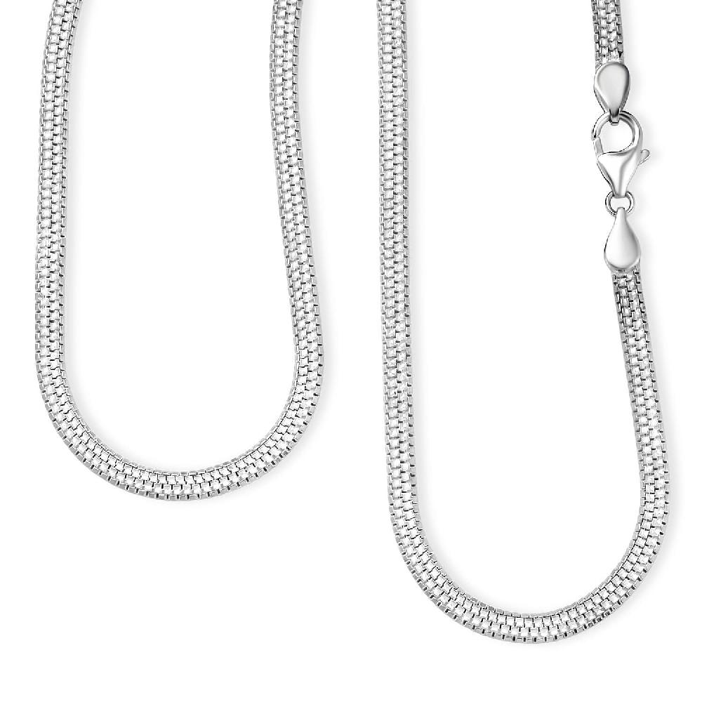 shop lc D'Joy Layering Box Chain Necklace in Sterling Silver 18 Grams 20 Inches