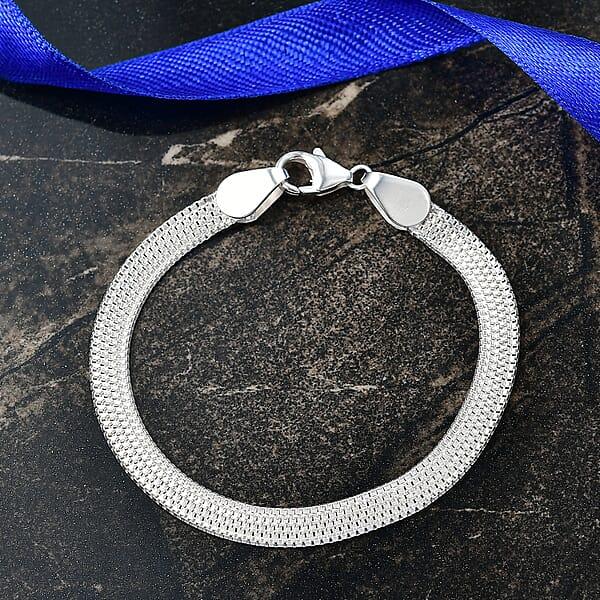 Shop Lc D'Joy Layering Box Link Bracelet In Sterling Silver (7.25 In) 7.3 Grams