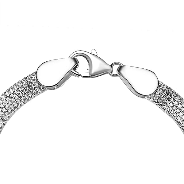 Shop Lc D'Joy Layering Box Link Bracelet In Sterling Silver (7.25 In) 7.3 Grams