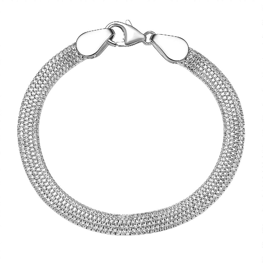 shop lc D'Joy Layering Box Link Bracelet in Sterling Silver (7.25 In) 7.3 Grams