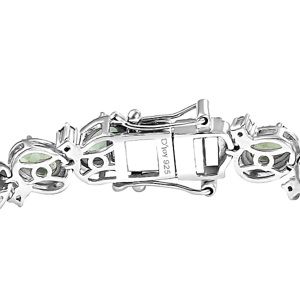 Shop Lc D'Joy Madagascar Green Apatite 12.75 Ctw Floral Vine Bracelet In Rhodium Over Sterling Silver (7.25 In)