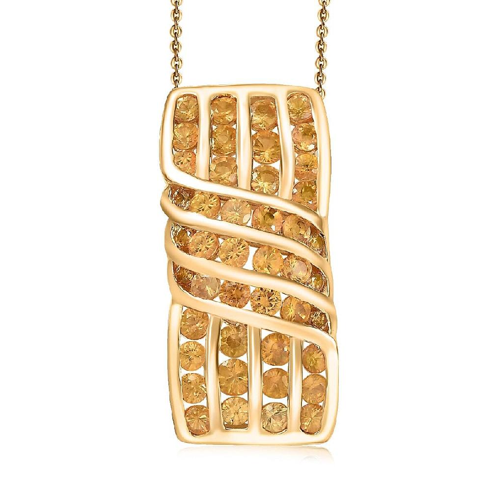 shop lc D'Joy Madagascar Yellow Sapphire 3.50 ctw Ocean Waves Pendant Necklace in 18K Vermeil Yellow Gold Over Sterling Silver 20 Inches