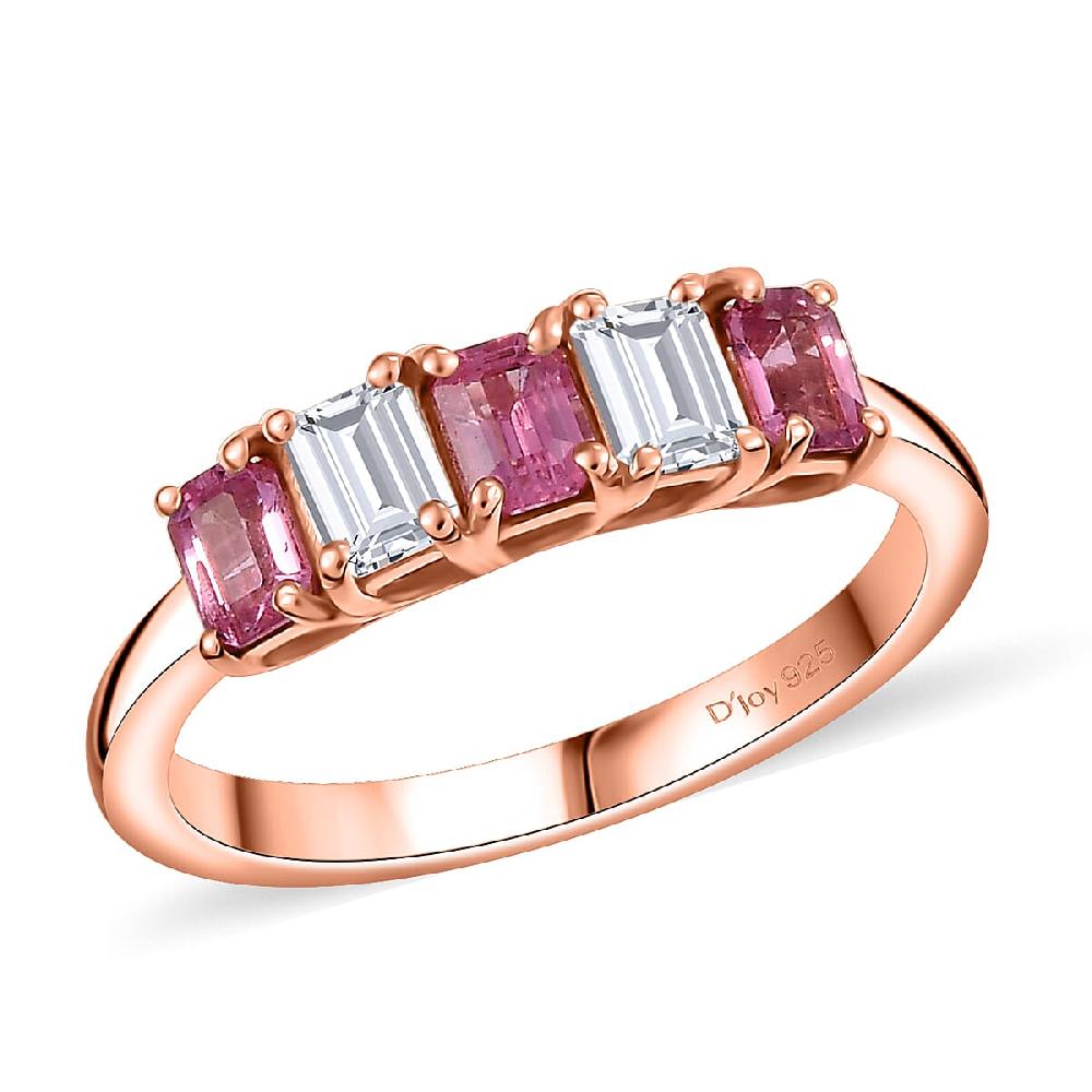 shop lc D'Joy Mahenge Spinel Moissanite Ring in 18K Vermeil RG Over Sterling Silver 1.15 ctw