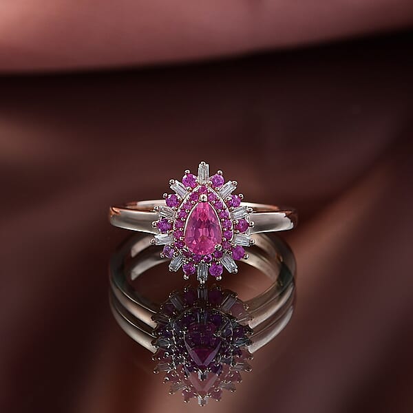 Shop Lc D'Joy Mahenge Spinel Multi Gemstone Ring In 18K Vermeil RG Over Sterling Silver 0.90 Ctw