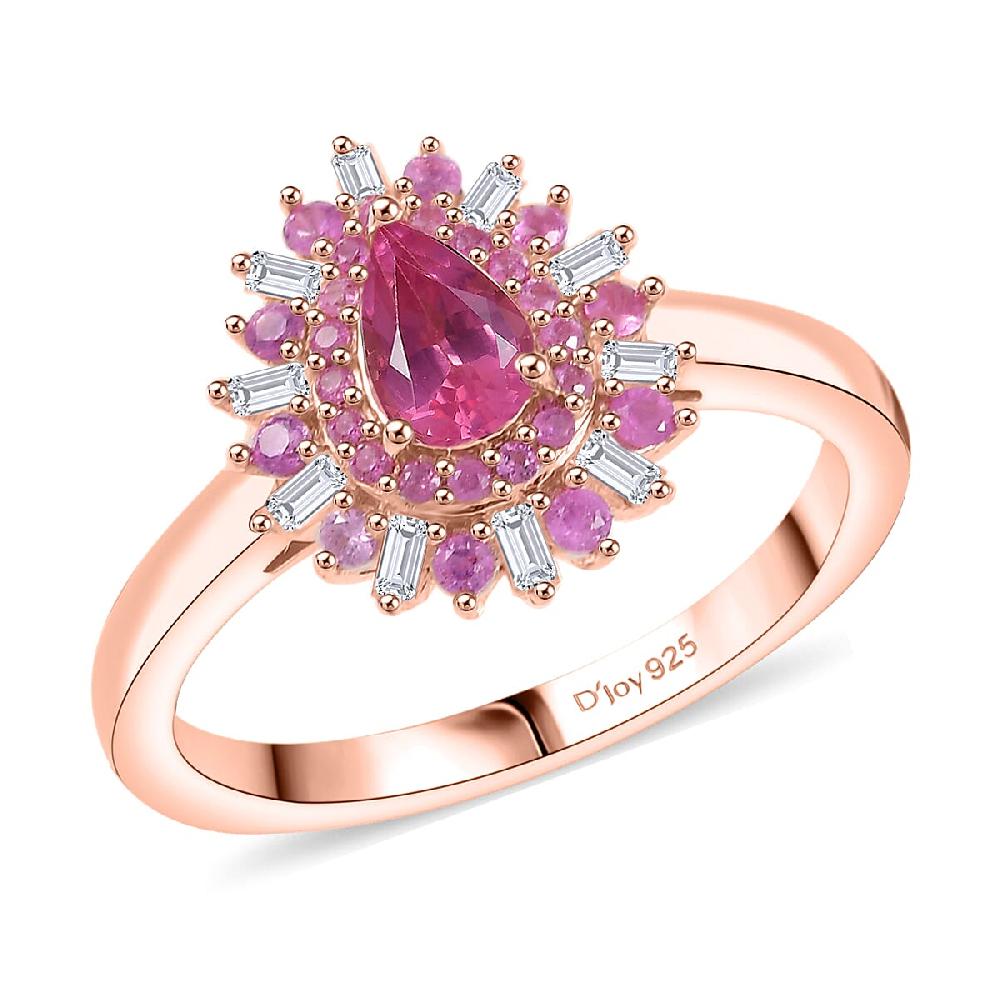 shop lc D'Joy Mahenge Spinel Multi Gemstone Ring in 18K Vermeil RG Over Sterling Silver 0.90 ctw