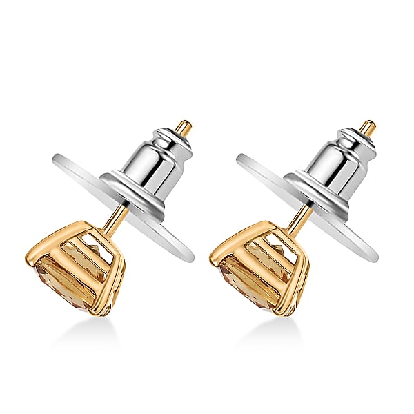 Shop Lc D'Joy Marialite Stud Earrings In 18K Vermeil YG Over Sterling Silver 2.70 Ctw