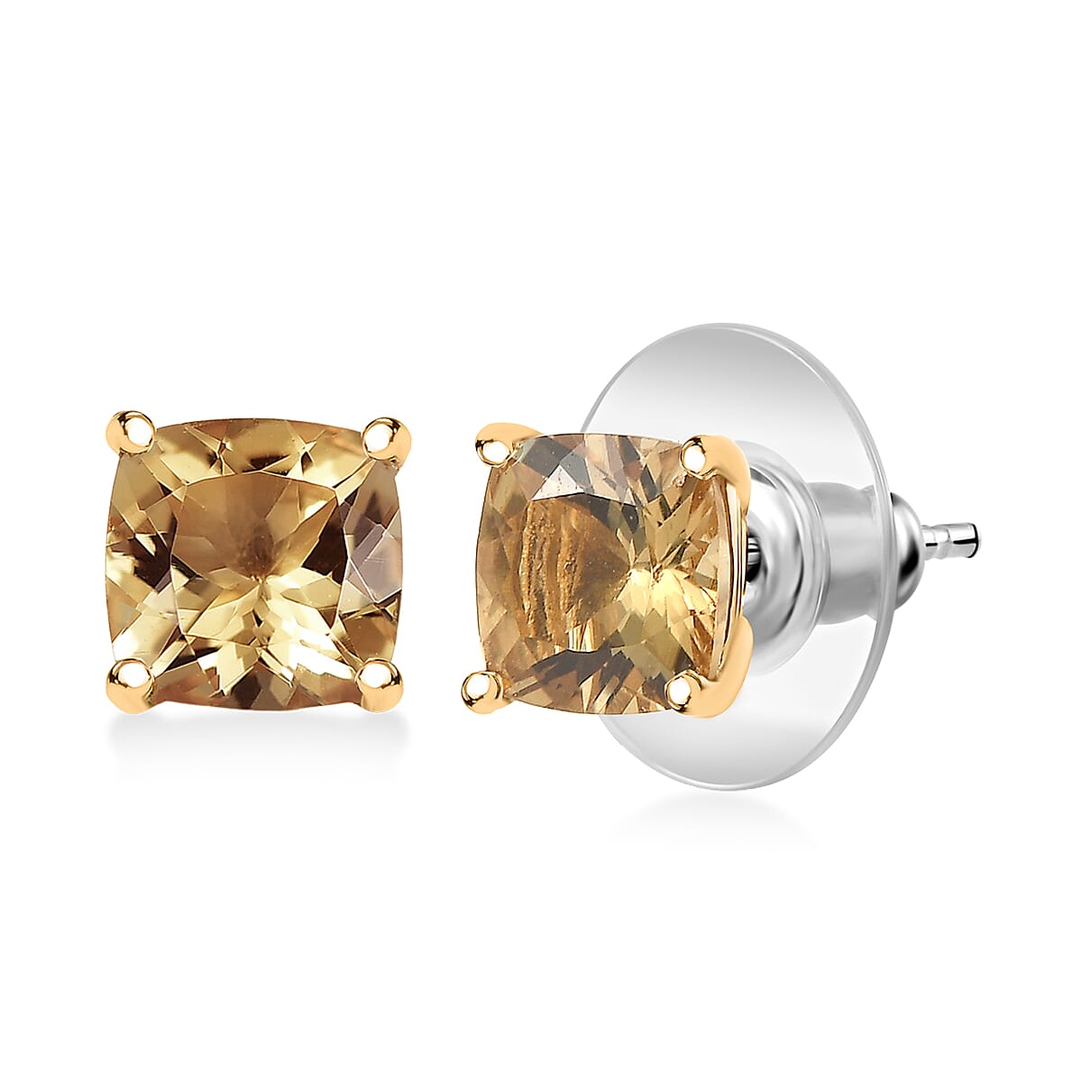 shop lc D'Joy Marialite Stud Earrings in 18K Vermeil YG Over Sterling Silver 2.70 ctw