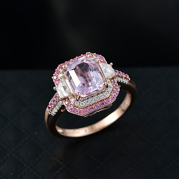 Shop Lc D Joy Martha Rocha Kunzite Multi Gemstone Victorian Era Ring In 18K Vermeil RG Over Sterling Silver 5.40 Ctw