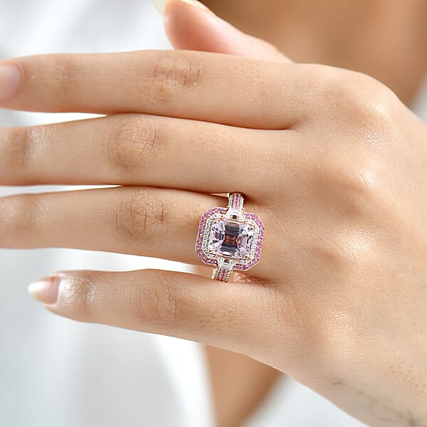 Shop Lc D Joy Martha Rocha Kunzite Multi Gemstone Victorian Era Ring In 18K Vermeil RG Over Sterling Silver 5.40 Ctw